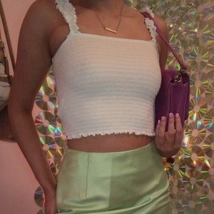 Ruffled white forever 21 tank top